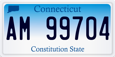 CT license plate AM99704