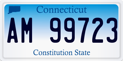 CT license plate AM99723