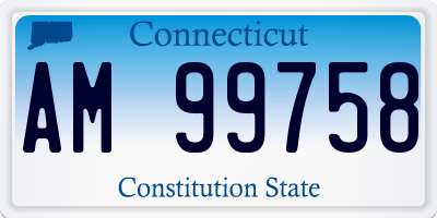 CT license plate AM99758