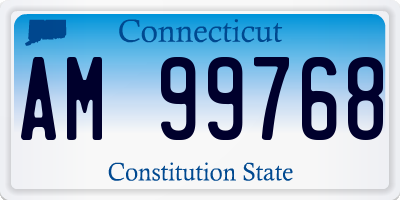CT license plate AM99768