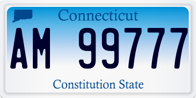 CT license plate AM99777