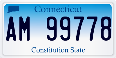 CT license plate AM99778