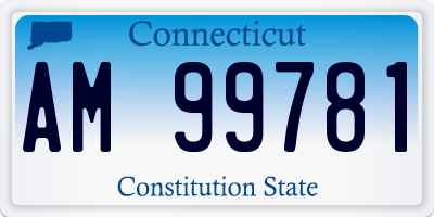 CT license plate AM99781