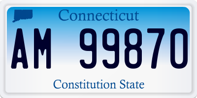 CT license plate AM99870