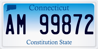 CT license plate AM99872
