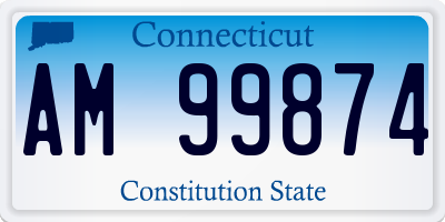 CT license plate AM99874