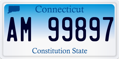 CT license plate AM99897