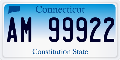 CT license plate AM99922