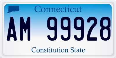 CT license plate AM99928