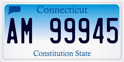 CT license plate AM99945