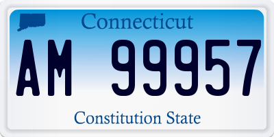CT license plate AM99957