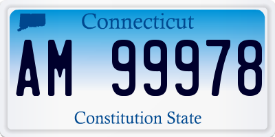 CT license plate AM99978
