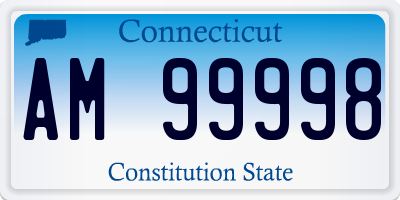 CT license plate AM99998