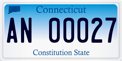 CT license plate AN00027