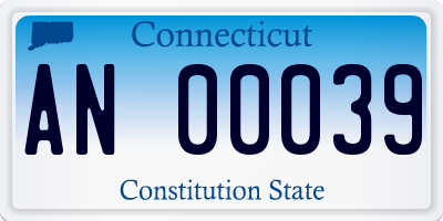 CT license plate AN00039