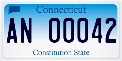 CT license plate AN00042