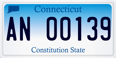 CT license plate AN00139