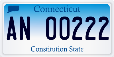 CT license plate AN00222