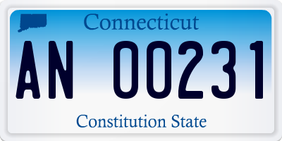 CT license plate AN00231