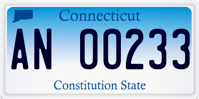 CT license plate AN00233