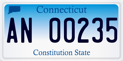 CT license plate AN00235