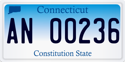 CT license plate AN00236