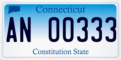 CT license plate AN00333