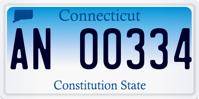 CT license plate AN00334