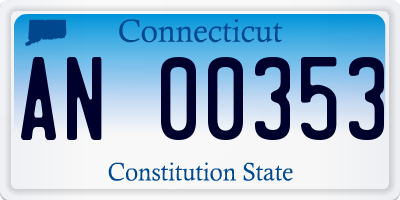 CT license plate AN00353