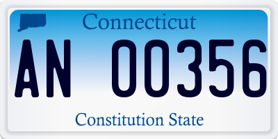 CT license plate AN00356