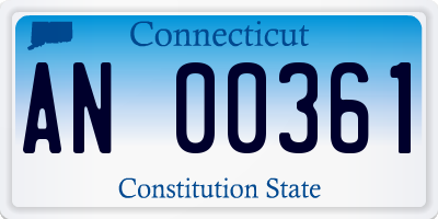 CT license plate AN00361