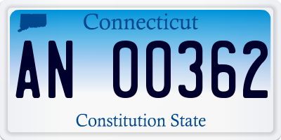 CT license plate AN00362