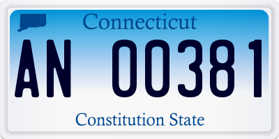 CT license plate AN00381