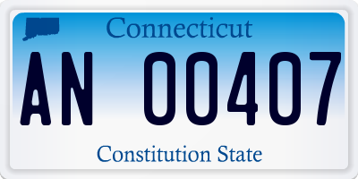 CT license plate AN00407