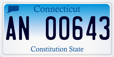 CT license plate AN00643