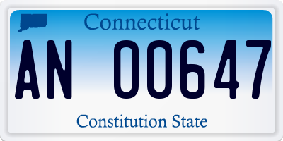 CT license plate AN00647