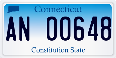 CT license plate AN00648