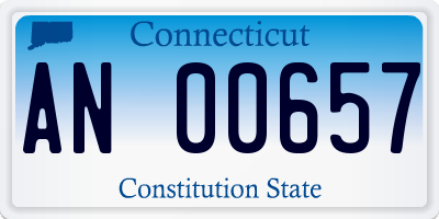 CT license plate AN00657