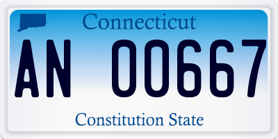 CT license plate AN00667