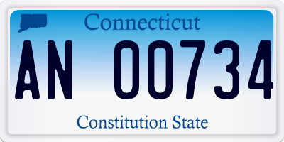 CT license plate AN00734