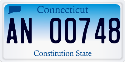 CT license plate AN00748