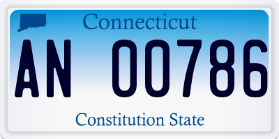 CT license plate AN00786