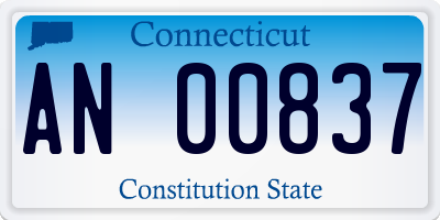 CT license plate AN00837