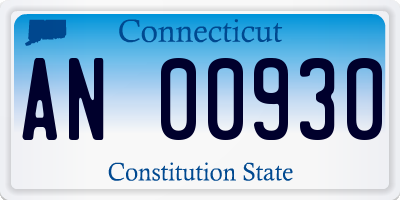 CT license plate AN00930
