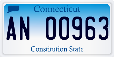 CT license plate AN00963