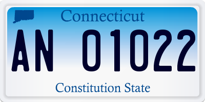 CT license plate AN01022