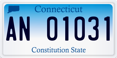 CT license plate AN01031