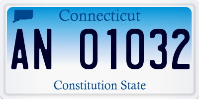 CT license plate AN01032