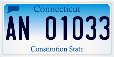 CT license plate AN01033