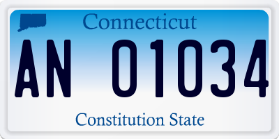 CT license plate AN01034